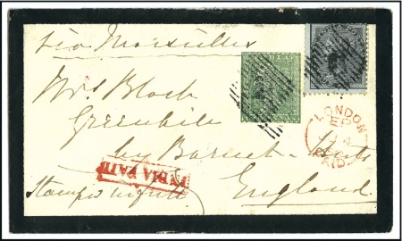 Stamp of India JC TYPE 4a: 1858 (May 8) Mourning envelope to Engl