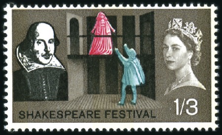 Stamp of Great Britain » Queen Elizabeth II 1964 Shakespeare 1s3d mint nh with phosphor bands 