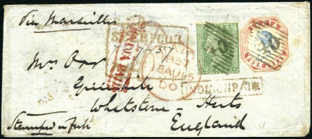 Stamp of India DATESTAMPS: 1857 (Jul 10) Envelope from Seerpoor t