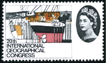 Stamp of Great Britain » Queen Elizabeth II 1964 Geographical Congress 4d mint nh showing VIOL