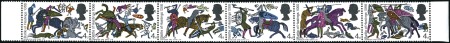 Stamp of Great Britain » Queen Elizabeth II 1966 Hastings 4d mint nh se-tenant strip of six, a