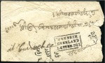 Stamp of India INSTRUCTIONAL: ca.1850s, Three covers with instruc