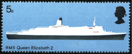 Stamp of Great Britain » Queen Elizabeth II 1969 Ships 5d mint nh showing GREY OMITTED, very f