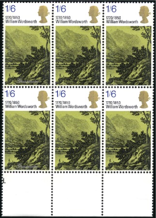 Stamp of Great Britain » Queen Elizabeth II 1970 Literary Anniversaries 1s6d mint nh bottom ma