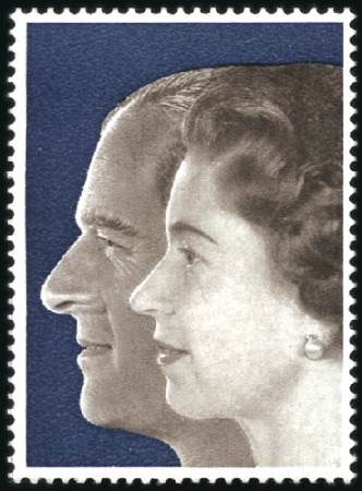 Stamp of Great Britain » Queen Elizabeth II 1972 Royal Silver Wedding 3p mint nh, showing SILV