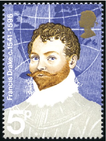 Stamp of Great Britain » Queen Elizabeth II 1973 Explorers 5p mint nh single, showing GREY-BLA