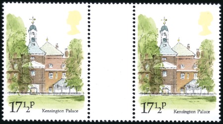Stamp of Great Britain » Queen Elizabeth II 1980 Landmarks 17 1/2p mint nh gutter pair, both s