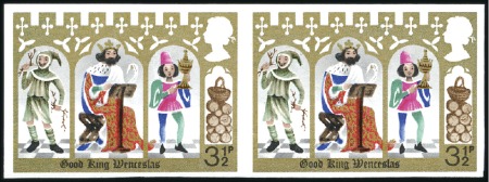 Stamp of Great Britain » Queen Elizabeth II 1973 Christmas 3 1/2d mint nh IMPERFORATE PAIR, ve
