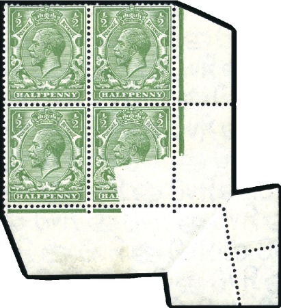 Stamp of Great Britain » King George V 1924-26 Block Cypher 1/2d mint bottom right corner