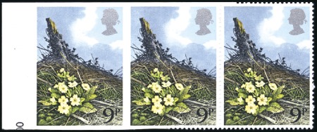 Stamp of Great Britain » Queen Elizabeth II 1979 Flowers 9p mint nh left marginal horizontal s