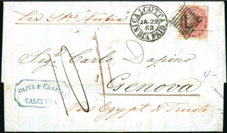 Stamp of India JC TYPE 4: Group of 13 covers, 5 pieces (incl. fou