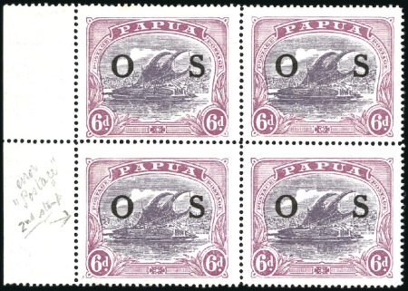 Stamp of New Guinea 1931-32 Official 6d mint nh left marginal block of