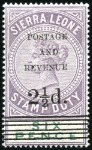 Stamp of Sierra Leone 1897 2 1/2d on 6d Dull purple & green, two surchar