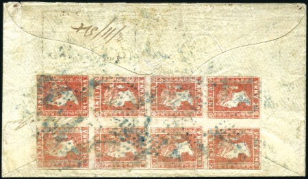 Stamp of India JC TYPE 1: 1854 Envelope with 1854 Litho 1a red BL