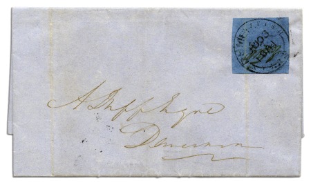 Stamp of British Guiana 1850-51 12 cents black on pale blue, Townsend Type