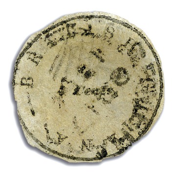 Stamp of British Guiana 1850-51 pelure paper (very thin and transparent, a