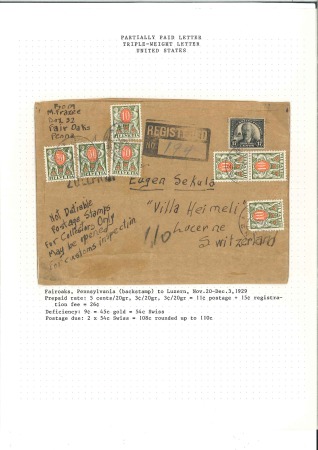 Stamp of Switzerland / Schweiz » Nachportomarken (Auslandsbriefe) USA 1890-1913 Lot Nachportobriefe