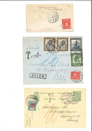 Stamp of Switzerland / Schweiz » Nachportomarken (Auslandsbriefe) BENELUX m. KOLONIEN: 1912-1977 Lot Nachportobriefe