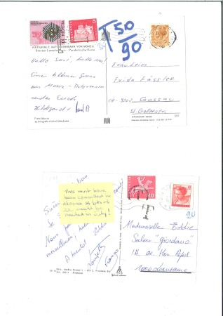 Stamp of Switzerland / Schweiz » Nachportomarken (Auslandsbriefe) ITALIEN 1917-1973 Lot Nachportobelege