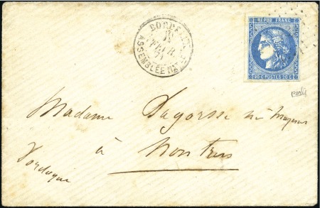 Stamp of France 1871 Bordeaux 20c (n°46), bien margé,  obl. PC du 