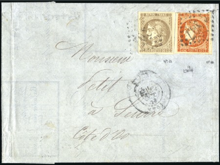 Stamp of France Bel affranchissement avec 40c Bordeaux +30c Bordea