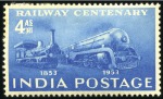 Stamp of India 1953 Railway Centenary group of four colour trials
