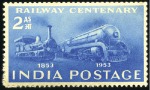 Stamp of India 1953 Railway Centenary group of four colour trials