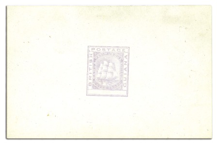 Stamp of British Guiana 1876-79 Ship issue, Master Die Proof in pale lilac
