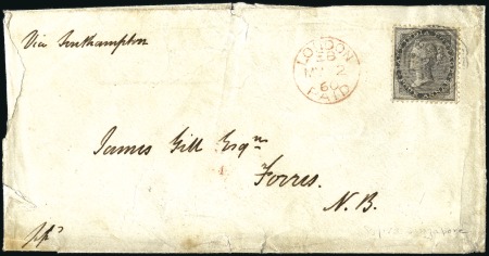 Stamp of India » Used Abroad SINGAPORE: 1860 (Mar) Envelope to Scotland with 18