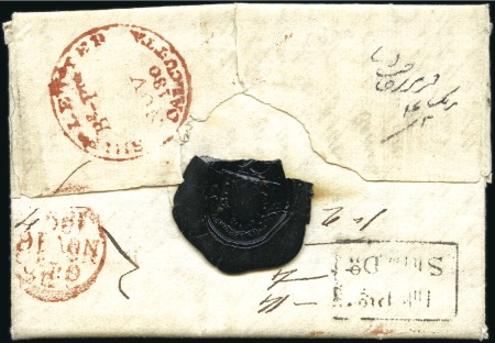 Stamp of India 1807 (Apr 25) Entire from England to Delhi (via Ca
