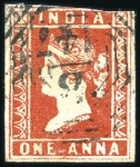 Stamp of India » Used Abroad PENANG: 1854 1/2a, 1a, 2a and 4a with "B / 147" ca