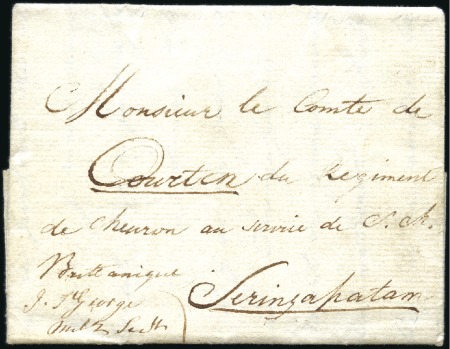Stamp of India 1807 (Nov 27) Military mail entire from Fort St. G