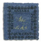 Stamp of British Guiana 1862 Provisionals 4 cent blue selection of types A