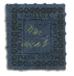Stamp of British Guiana 1862 Provisionals 4 cent blue selection of types A