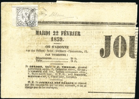 Stamp of Italian States » Modena 1859 Newspaper Stamp: 10c showing wide margins on