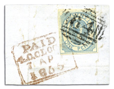 Stamp of Australia » Tasmania 1853 1d Blue, intermediate impression, medium soft