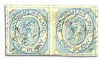 Stamp of Australia » Tasmania 1853 1d Blue used selection of 24 singles, 2 pairs