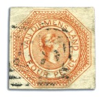 Stamp of Australia » Tasmania 4d Courier Used Group Lots

1853 4d Bright Red-O