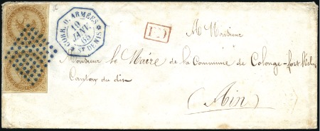 Stamp of Colonies françaises » Réunion Correspondance d'Armées : 10c Aigle en paire obl.