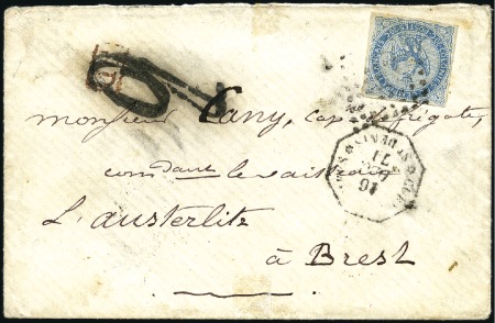 Stamp of Colonies françaises » Réunion Correspondance d'Armées : 20c Aigle sur env. pour