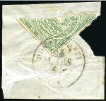 Stamp of Ecuador » 1865-72 First Issue BISECTS: Lot of four bisects comprising three 1r g