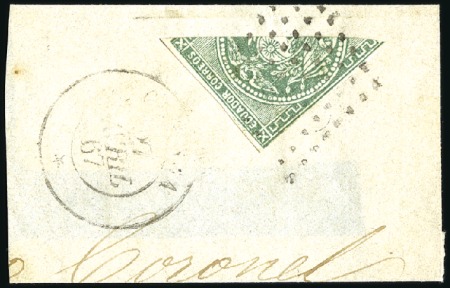 Stamp of Ecuador » 1865-72 First Issue BISECTS: Lot of four bisects comprising three 1r g