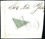 Stamp of Ecuador » 1865-72 First Issue BISECTS: Lot of four bisects comprising three 1r g