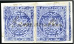 Stamp of Ecuador » 1865-72 First Issue CANCELS: Esmeraldas ms on two 1/2r blue singles an