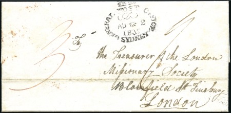 Stamp of Samoa 1837 Folded letter from Missionary Rev. Alexander 