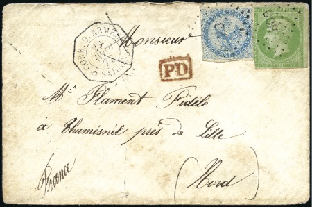 Stamp of Colonies françaises » Indochine Correspondance d'Armées : 5c Empire + 20c Aigle, t