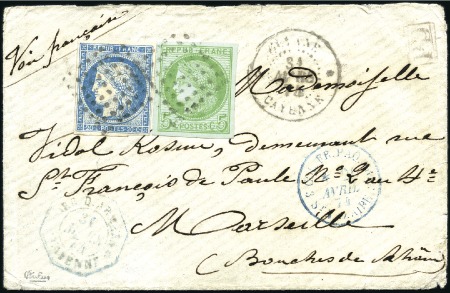 Stamp of Colonies françaises » Guyane française Correspondance d'Armées : 5c Ceres+ 20c Ceres, bie