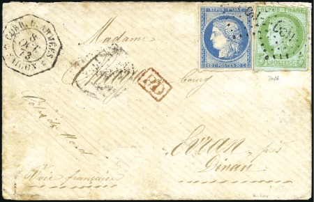 Stamp of Colonies françaises » Indochine Correspondance d'Armées : 5c Ceres, au filet en ha