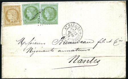 Stamp of Colonies françaises Correspondance d'Armées : 15c Ceres+ deux 5c Ceres