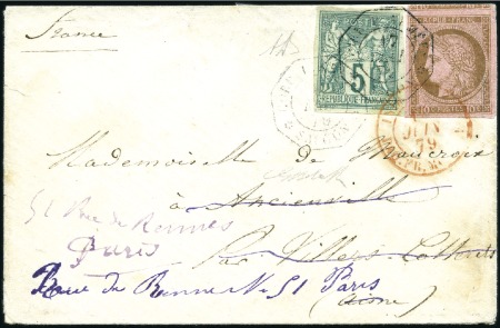 Stamp of Colonies françaises » Indochine Correspondance d'Armées : 10c Ceres +5c Sage, bien